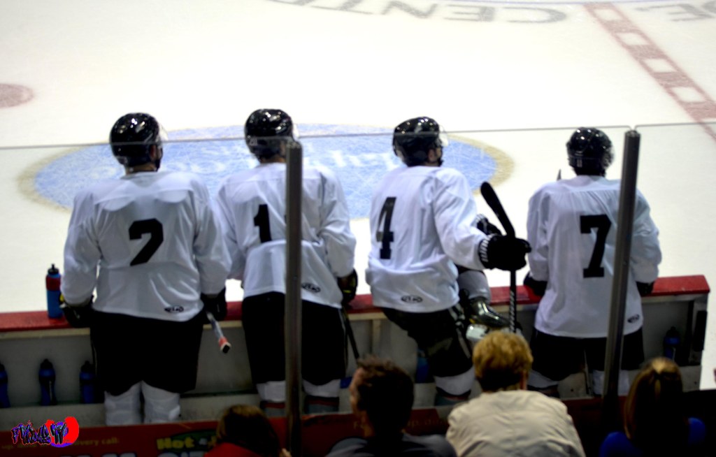BRAMPTON BEAST WHITE(HOME) TEAM - L TO R: TYLER MATHESON, MATT CARUANA, STEVE WARD, BENI BERISHA