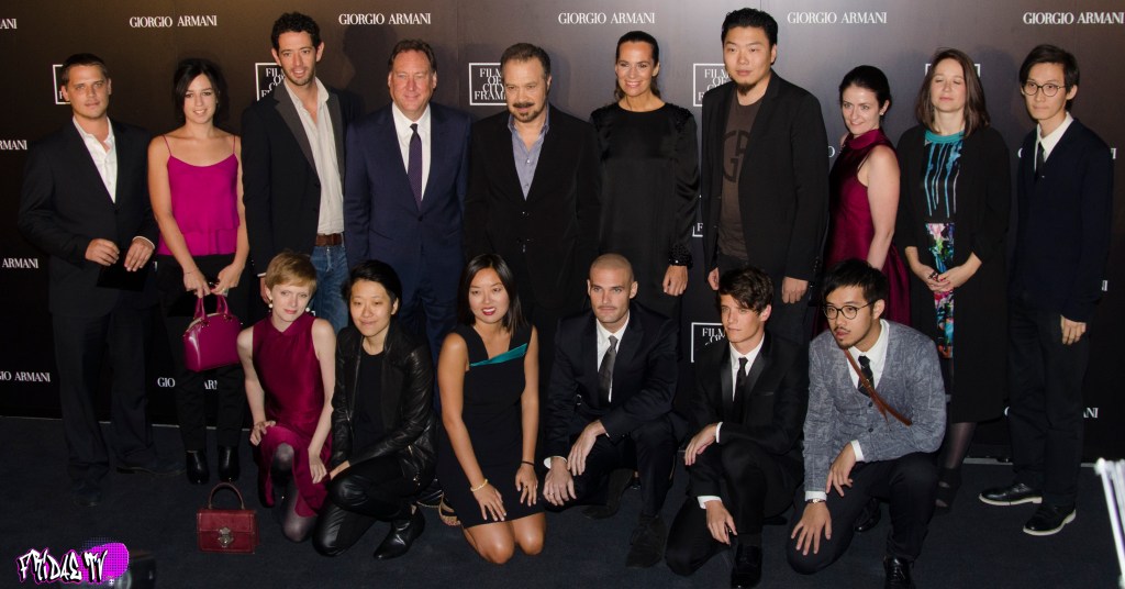 GROUP SHOT! CENTRE ROBERTA ARMANI & EDWARD ZWICK WITH GUESTS -  FILMS OF CITY FRAMES TIFF PARTY 2014